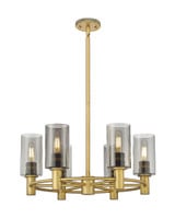 Crown Point 6Light Stem Chandelier 10.38 Inch X 24 Inch Wide by Innovations - 434-6CR-G434-7