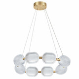 Peri 56W 8 LED Chandelier 6 Inch Tall and 32 Inch Wide by Dainolite - PRI-3256LEDP