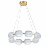 Peri 56W 8 LED Chandelier 6 Inch Tall and 32 Inch Wide by Dainolite - PRI-3256LEDP