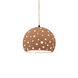 Perforated Globe 1 Light Pendant 6 Inch and 7 Inch Wide by Justice Design - CER-6580-TWST
