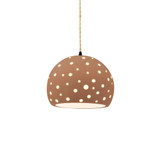 Perforated Globe 1 Light Pendant 6 Inch and 7 Inch Wide by Justice Design - CER-6580-TWST