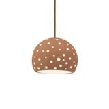 Perforated Globe 1 Light Stem Pendant 6 X 7 Inch Wide by Justice Design - CER-6580-RIGID