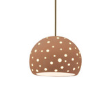 Perforated Globe 1 Light Stem Pendant 10 Inch Wide by Justice Design - CER-6583-RIGID