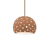Perforated Globe 1 Light Stem Pendant 10 Inch Wide by Justice Design - CER-6583-RIGID