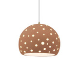 Perforated Globe 1 Light Cord Pendant 12.25 Inch Wide by Justice Design - CER-6585-CD