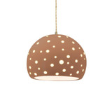 Perforated Globe 1 Light Pendant 9.25 X 12.25 Inch Wide by Justice Design - CER-6585-TWST