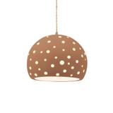 Perforated Globe 1 Light Pendant 9.25 X 12.25 Inch Wide by Justice Design - CER-6585-TWST
