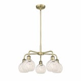 White Mouchette 5 Light Medium Chandelier by Innovations 516-5CR-G1216-6