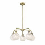 White Mouchette 5 Light Medium Chandelier by Innovations 516-5CR-G1216-6 - 516-5CR-G1216-6