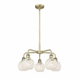 White Mouchette 5 Light Medium Chandelier by Innovations 516-5CR-G1216-6 - 516-5CR-G1216-6