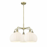 White Venetian 5 Light Large Chandelier by Innovations - 516-5CR-G1217-10