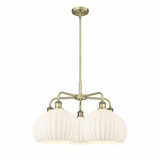 White Venetian 5 Light Large Chandelier by Innovations - 516-5CR-G1217-10