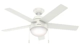 Anslee 46 Inch Ceiling Fan with LED Light Kit and Pull Chain by Hunter Fans - 1000182