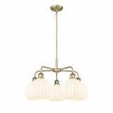 White Venetian 5 Light Medium Chandelier by Innovations 516-5CR-G1217-8