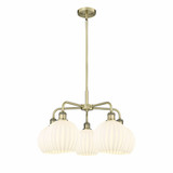 White Venetian 5 Light Medium Chandelier by Innovations 516-5CR-G1217-8 - 516-5CR-G1217-8