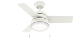 Aker 36 Inch Ceiling Fan with LED Light Kit and Pull Chain by Hunter Fans - 1000190