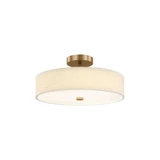Textile Genova 28W 1 LED Semi Flush Mount 18 Inch Wide by Justice Design - FAB-9301