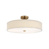 Textile Genova 28W 1 LED Semi Flush Mount 24 Inch Wide by Justice Design - FAB-9302