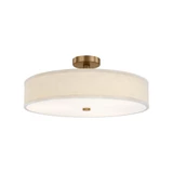 Textile Genova 28W 1 LED Semi Flush Mount 24 Inch Wide by Justice Design - FAB-9302