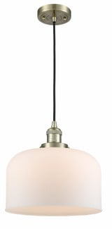 Bell 1 Light Medium Cord Hung Pendant 12 Inch Length by Innovations - 201C-G7L-L