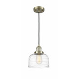 Bell 1 Light Small Cord Hung Pendant 10 Inch Tall by Innovations - 201C-G7