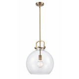Newton Sphere 1 Light Medium Stem Pendant 14 Inch Wide by Innovations - 410-1SL-G410-14