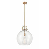 Newton Sphere 1 Light Medium Stem Pendant 16 Inch Wide by Innovations - 410-1SL-G410-16