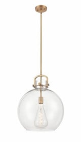 Newton Sphere 1 Light Medium Stem Pendant 16 Inch Wide by Innovations - 410-1SL-G410-16