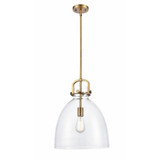 Newton Bell 1 Light Stem Pendant 18.25 Inch and 14 Inch Wide by Innovations - 410-1SL-G412-14