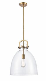 Newton Bell 1 Light Stem Pendant 18.25 Inch and 14 Inch Wide by Innovations - 410-1SL-G412-14
