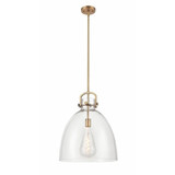 Newton Bell 1 Light Stem Pendant 19.63 Inch and 16 Inch Wide by Innovations - 410-1SL-G412-16