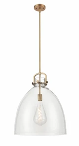 Newton Bell 1 Light Large Stem Pendant 18 Inch Wide by Innovations - 410-1SL-G412-18