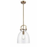 Newton Bell 1 Light Stem Mini Pendant 14.75 Inch Tall by Innovations - 410-1SM-G412-10