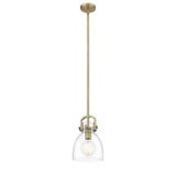 Newton Bell 1 Light Stem Mini Pendant 8 Inch Wide by Innovations - 410-1SS-G412-8