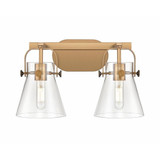 Pilaster II Cone 2 Light Bath Vanity 17 Inch Wide by Innovations - 423-2W-G411-6