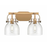 Pilaster II Bell 2 Light Bath Vanity 17 Inch Wide by Innovations - 423-2W-G412-6