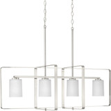 League 4 Light Modern Farmhouse Linear Chandelier by Progress - P400287