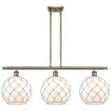 Farmhouse Rope 3 Light Oversized Island Pendant 36 Inch Wide by Innovations - 516-3I-G12-10R