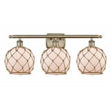 Farmhouse Rope 3 Light Brass Vanity Light 26 Inch Wide by Innovations - 516-3W-G12-8R