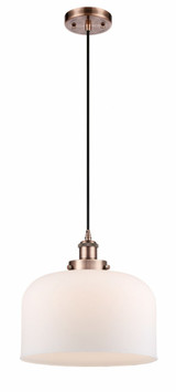 Bell 1 Light Medium Cord Hung Pendant 11.38 Inch Tall by Innovations - 916-1P-G7-L-L
