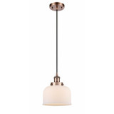 Bell 1 Light Industrial Small Cord Hung Pendant 10 Inch Tall by Innovations - 916-1P-G7
