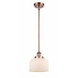 Bell 1 Light Industrial Small Stem Hung Pendant 10 Inch Tall by Innovations - 916-1S-G7