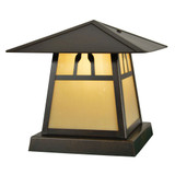 Carmel 1 Light Column Mount with Bungalow Overlay 7.5X8 by Arroyo Craftsman - CC-8B