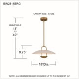 BIN2818BRG | dimension
