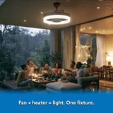 SkyFan and Turbo Heater 24in LED Fandelier Matte Black Plug and Play by SkyX - 2250-MB