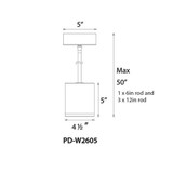 PD-W2605-BZ | dimension