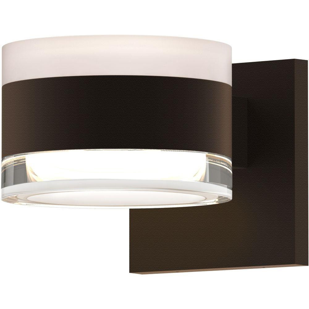 Sazei Court 2 LED White Cylinder and Clear Cylinder Lens Wall Sconce - 181-BEL-1395826
