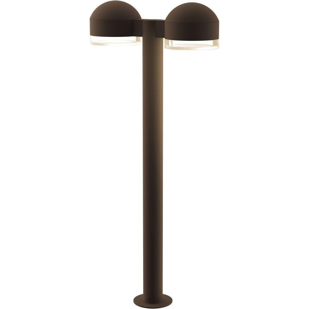 Sazei Court 2 LED Dome Cap and Clear Cylinder Double Bollard 29.75 - 181-BEL-1395874