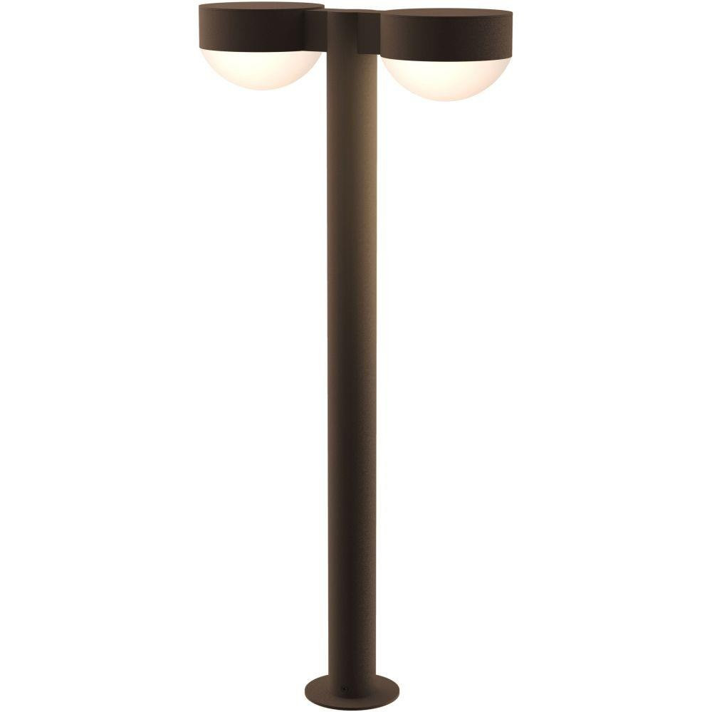 Sazei Court 2 LED Plate Cap and Dome Lens Double Bollard 28 Inch Tall - 181-BEL-1395877
