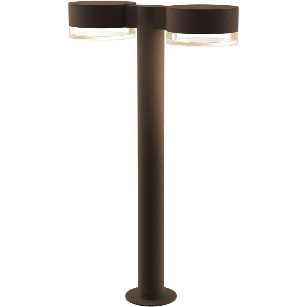 Sazei Court 2 LED Plate Cap and Clear Cylinder Double Bollard 22 Inch - 181-BEL-1395870